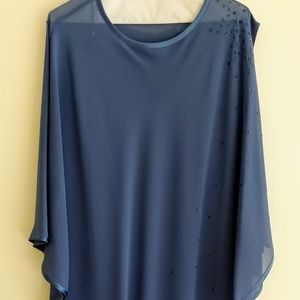 3 pc blue dressy pantsuit